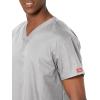 Dickies EDS Signature Scrubs for Women, V-Neck Womens Tops in Soft Brushed Poplin 86706(Grey)