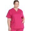 Dickies EDS Signature Scrubs for Women, V-Neck Womens Tops in Soft Brushed Poplin 86706(Hot Pink)