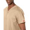 Dickies EDS Signature Scrubs for Women, V-Neck Womens Tops in Soft Brushed Poplin 86706(Khaki)