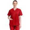 Dickies EDS Signature Scrubs for Women, V-Neck Womens Tops in Soft Brushed Poplin 86706(Red)