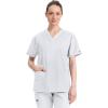 Dickies EDS Signature Scrubs for Women, V-Neck Womens Tops in Soft Brushed Poplin 86706(White)