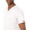 Dickies EDS Signature Scrubs for Women, V-Neck Womens Tops in Soft Brushed Poplin 86706(White)