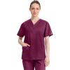 Dickies EDS Signature Scrubs for Women, V-Neck Womens Tops in Soft Brushed Poplin 86706(Wine)