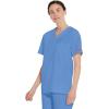 Dickies EDS Signature Scrubs for Women and Scrubs for Men, Unisex One Pocket V-Neck Top in Soft Brushed Poplin 83706(Ceil Blue)