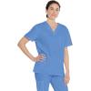Dickies EDS Signature Scrubs for Women and Scrubs for Men, Unisex One Pocket V-Neck Top in Soft Brushed Poplin 83706(Ceil Blue)