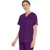 Dickies EDS Signature Scrubs for Women and Scrubs for Men, Unisex One Pocket V-Neck Top in Soft Brushed Poplin 83706(Eggplant)