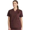 Dickies EDS Signature Scrubs for Women and Scrubs for Men, Unisex One Pocket V-Neck Top in Soft Brushed Poplin 83706(Espresso)