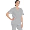 Dickies EDS Signature Scrubs for Women and Scrubs for Men, Unisex One Pocket V-Neck Top in Soft Brushed Poplin 83706(Grey)