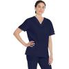 Dickies EDS Signature Scrubs for Women and Scrubs for Men, Unisex One Pocket V-Neck Top in Soft Brushed Poplin 83706(Navy)