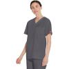 Dickies EDS Signature Scrubs for Women and Scrubs for Men, Unisex One Pocket V-Neck Top in Soft Brushed Poplin 83706(Pewter)