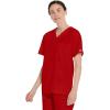 Dickies EDS Signature Scrubs for Women and Scrubs for Men, Unisex One Pocket V-Neck Top in Soft Brushed Poplin 83706(Red)