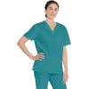 Dickies EDS Signature Scrubs for Women and Scrubs for Men, Unisex One Pocket V-Neck Top in Soft Brushed Poplin 83706(Teal Blue)
