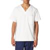 Dickies EDS Signature Scrubs for Women and Scrubs for Men, Unisex One Pocket V-Neck Top in Soft Brushed Poplin 83706(White)
