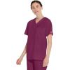 Dickies EDS Signature Scrubs for Women and Scrubs for Men, Unisex One Pocket V-Neck Top in Soft Brushed Poplin 83706(Wine)