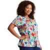 Dickies EDS Women Scrubs Top V-Neck DK700(Blooms So Retro)