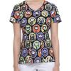 Dickies EDS Women Scrubs Top V-Neck DK700(Dia De Los Gatos)