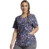 Dickies EDS Women Scrubs Top V-Neck DK700(Flor-get About It)