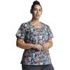 Dickies EDS Women Scrubs Top V-Neck DK700(Pawsitive Vibes)