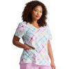 Dickies EDS Women Scrubs Top V-Neck Print DK852(Groovy Grid)