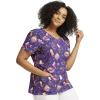Dickies EDS Women Scrubs Top V-Neck Print DK852(Hanging With My Boo)