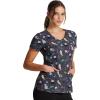 Dickies EDS Women Scrubs Top V-Neck Print DK852(Miso Purr-fect)