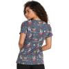 Dickies EDS Women Scrubs Top V-Neck Print DK852(Sleigh All Day Magic)