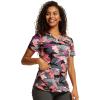 Dickies EDS Women Scrubs Top V-Neck Print DK876(Camo Plaid)