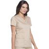 Dickies EDS Women Scrubs Top V-Neck Print DK876(Dark Khaki)