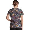 Dickies EDS Women Scrubs Top V-Neck Print DK876(Howl-oween Friends)
