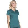 Dickies EDS Women Scrubs Top V-Neck Print DK876(Hunter)