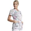 Dickies EDS Women Scrubs Top V-Neck Print DK876(Jungle Buddies)