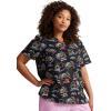 Dickies EDS Women Scrubs Top V-Neck Print DK876(Radiate Positivity)