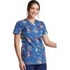 Dickies EDS Women Scrubs Top V-Neck Print DK876(Roo-ting for You)