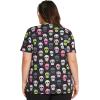 Dickies EDS Women Scrubs Top V-Neck Print DK876(Squad Ghouls)