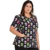 Dickies EDS Women Scrubs Top V-Neck Print DK876(Squad Ghouls)