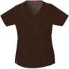 Dickies Gen Flex Women Scrubs Top Mock Wrap 817355.(Chocolate)