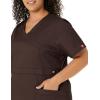 Dickies Gen Flex Women Scrubs Top Mock Wrap 817355.(Chocolate)