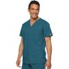 Dickies Mens V-Neck Scrub Top with 5 Pockets – Medical & Nursing Uniform Shirt, Side Vents – 81906(Caribbean Blue)
