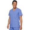 Dickies Mens V-Neck Scrub Top with 5 Pockets – Medical & Nursing Uniform Shirt, Side Vents – 81906(Ceil Blue)