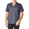 Dickies Mens V-Neck Scrub Top with 5 Pockets – Medical & Nursing Uniform Shirt, Side Vents – 81906(Dark Pewter)