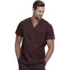 Dickies Mens V-Neck Scrub Top with 5 Pockets – Medical & Nursing Uniform Shirt, Side Vents – 81906(Espresso)