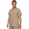 Dickies Mens V-Neck Scrub Top with 5 Pockets – Medical & Nursing Uniform Shirt, Side Vents – 81906(Khaki)