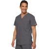 Dickies Mens V-Neck Scrub Top with 5 Pockets – Medical & Nursing Uniform Shirt, Side Vents – 81906(Pewter)