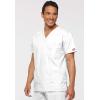Dickies Mens V-Neck Scrub Top with 5 Pockets – Medical & Nursing Uniform Shirt, Side Vents – 81906(White)