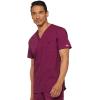 Dickies Mens V-Neck Scrub Top with 5 Pockets – Medical & Nursing Uniform Shirt, Side Vents – 81906(Wine)
