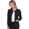 Dickies Scrub Jackets For Woman Snap Front Warm-up Jacket With 2 Pockets – DK305(Black)