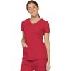 Dickies Scrubs Top for Women, V-Neck Womens Scrub Tops, Contemporary Fit with 4 Pockets – 85906(Red)