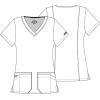 Dickies Scrubs Top for Women, V-Neck Womens Scrub Tops, Contemporary Fit with 4 Pockets – 85906(White)