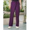 Dickies Women and Men Natural Rise Pant with 2 Pockets and Adjustable Drawstring, 83006(Eggplant)