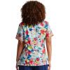 Dickies Women’s Scrub Top Printed V-Neck Medical Top with 2 Pockets, Snap Tab & Instrument Loops – DK616(Blooms So Retro)